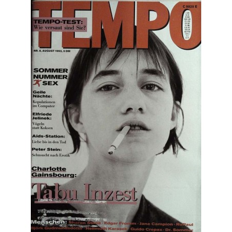 Tempo 8 / August 1993 - Charlotte Gainsbourg