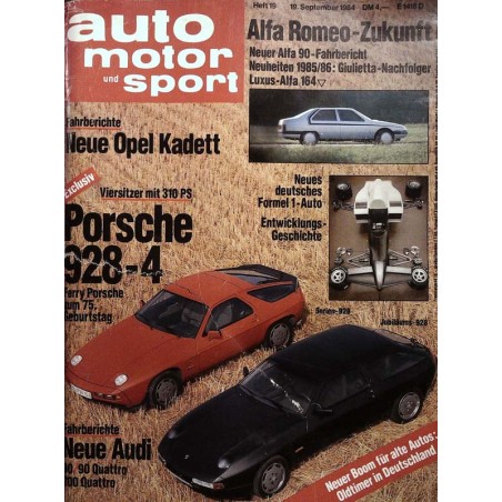 auto motor & sport Heft 19 / 19 September 1984 - Porsche 928-4