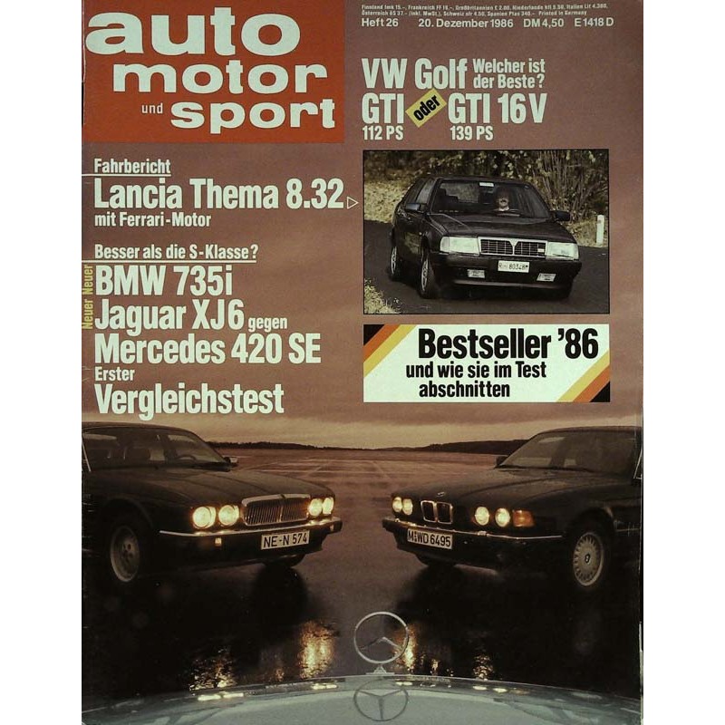 Auto Motor Sport Heft 26 20 Dezember 1986 Lancia Thema