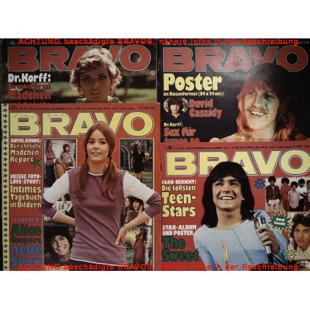 4er BRAVO Nr.16 / 19 / 22 / 30 von 1973 - Uschi, Kincade, Dey, Teen