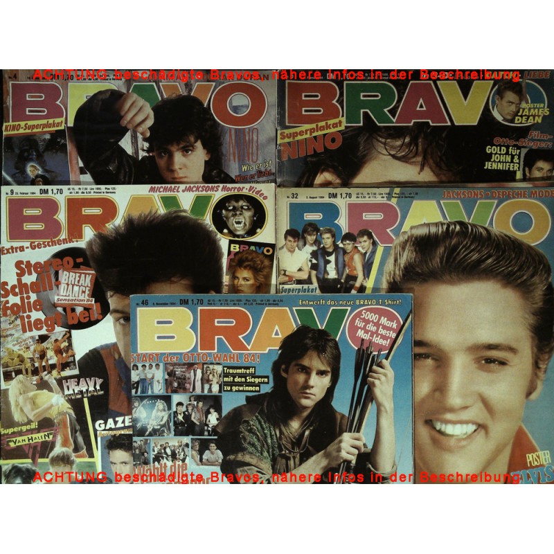 5er BRAVO Nr.4 / 6 / 9 / 32 / 46 von 1984 - Nino, Elvis, Robin Hood...