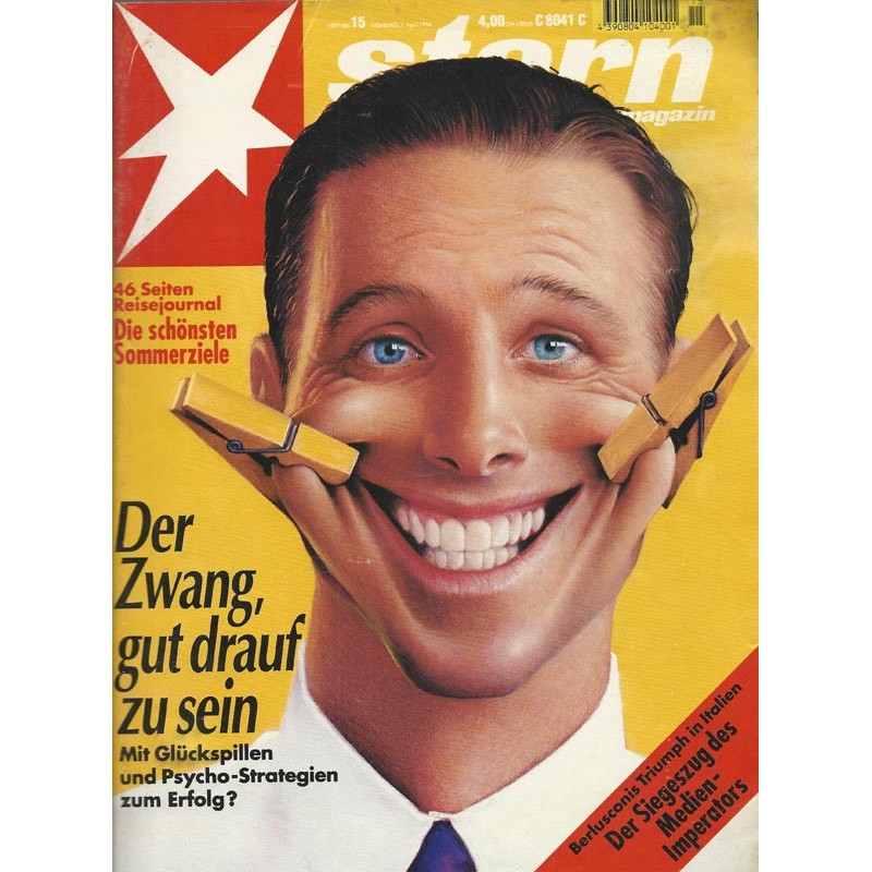 stern Heft Nr.15 / 7 April 1994 - Der Zwang gut drauf zu sein Magazin