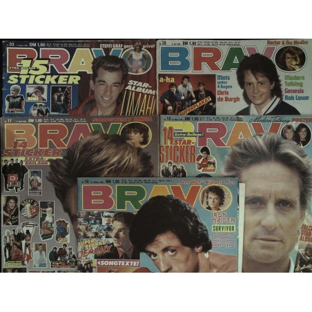 5er BRAVO Nr.10 / 13 / 17 / 28 / 33 von 1986 - Rocky, Michael Douglas...