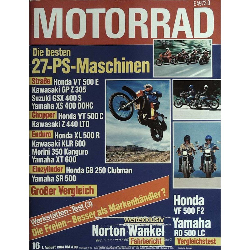 Das Motorrad Nr.16 / 1 August 1984 - Die besten 27 PS Maschinen