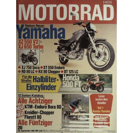 Das Motorrad Nr.20 / 30 September 1981 - Yamaha XZ 550 V2