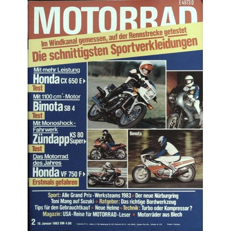 Das Motorrad Nr.2 / 19 Januar 1983 - Sportverkleidungen