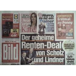 Bild Zeitung Montag, 27 Mai 2024 - Renten Deal von Scholz & Lindner