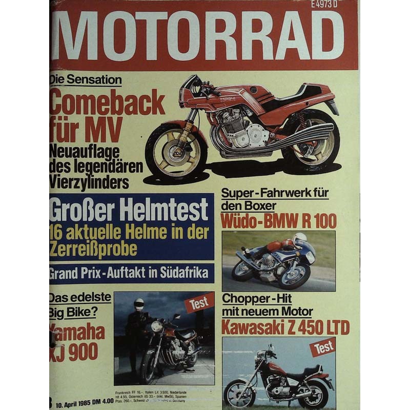 Das Motorrad Nr.8 / 10 April 1985 - Comeback für MV