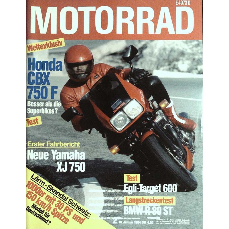 Das Motorrad Nr.2 / 18 Januar 1984 - Honda CBX 750 F