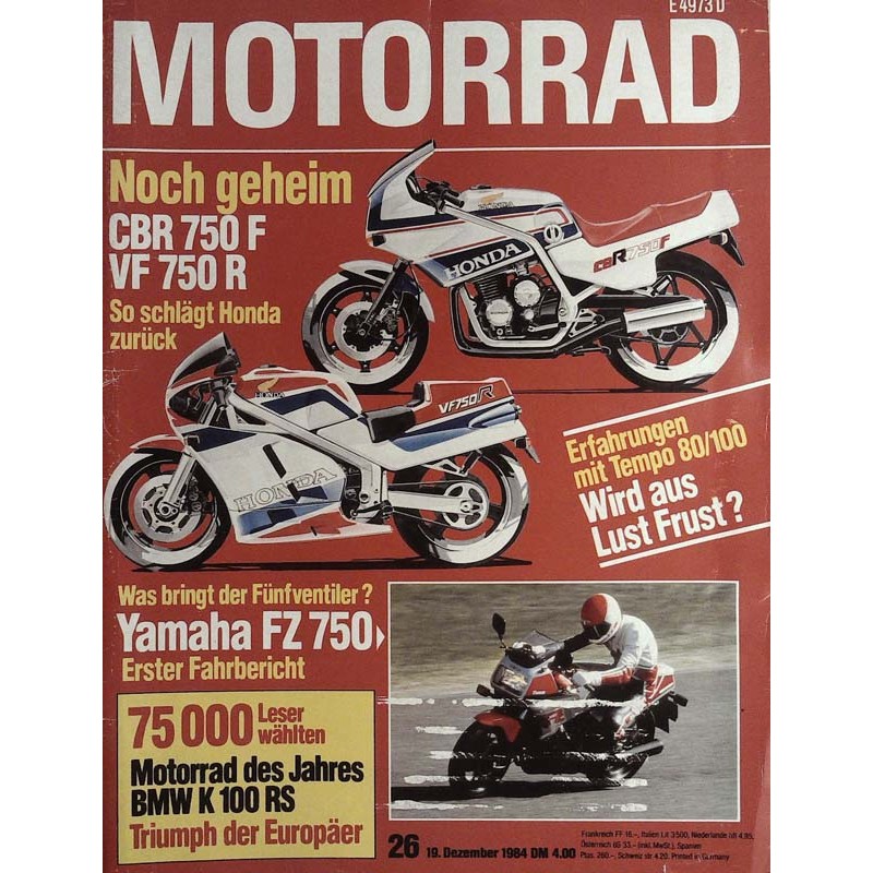 Das Motorrad Nr.26 / 19 Dezember 1984 - Noch geheim