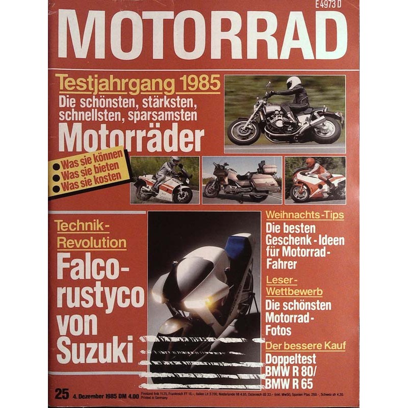 Motorrad Nr.25 / 4 Dezember 1985 - Falco-Rustyco Suzuki