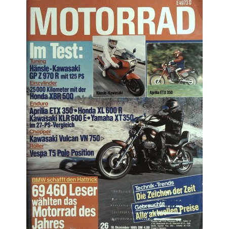 Motorrad Nr.26 / 18 Dezember 1985 - Kawasaki Vulcan VN 750