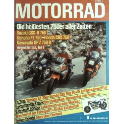 Motorrad Nr.6 / 13 März 1985 - Die heißesten 750er