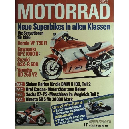 Motorrad Nr.17 / 14 August 1985 - Kawasaki GPZ 1000 R