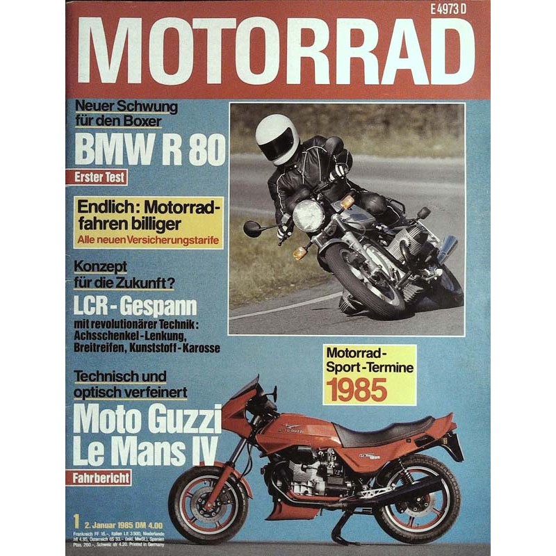 Das Motorrad Nr.1 / 2 Januar 1985 - Moto Guzzi Le Mans IV