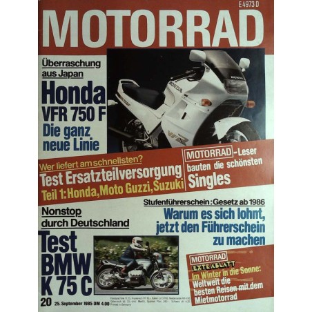 Das Motorrad Nr.20 / 25 September 1985 - Honda VFR 750 F