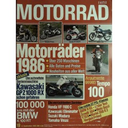 Das Motorrad Nr.19 / 11 September 1985 - Motorräder 1986