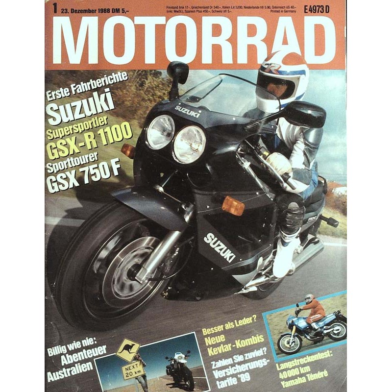 Das Motorrad Nr.1 / 23 Dezember 1988 - Suzuki GSX-R 1100