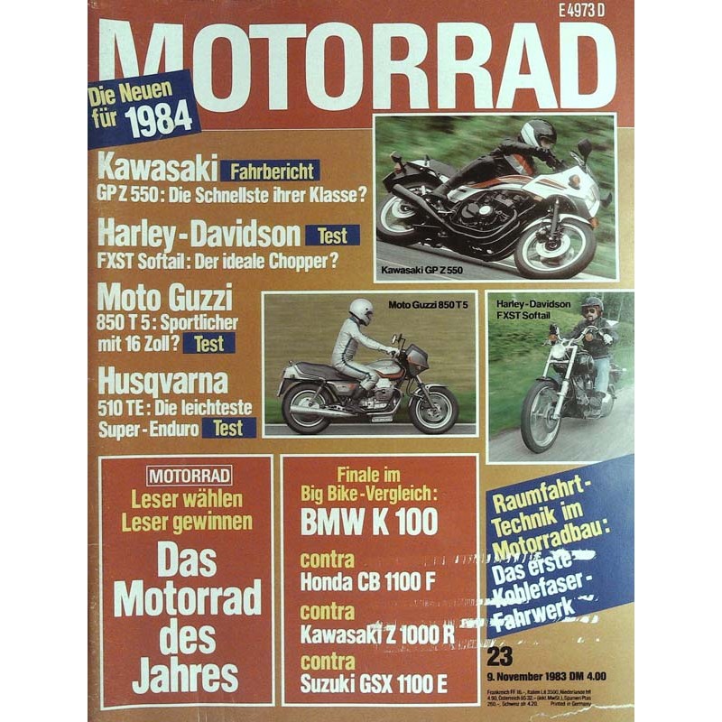 Das Motorrad Nr.23 / 9 November 1983 - Die neuen für 1984