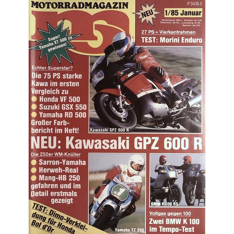 MO Heft 1 / Januar 1985 - Neu Kawasaki GPZ 600 R