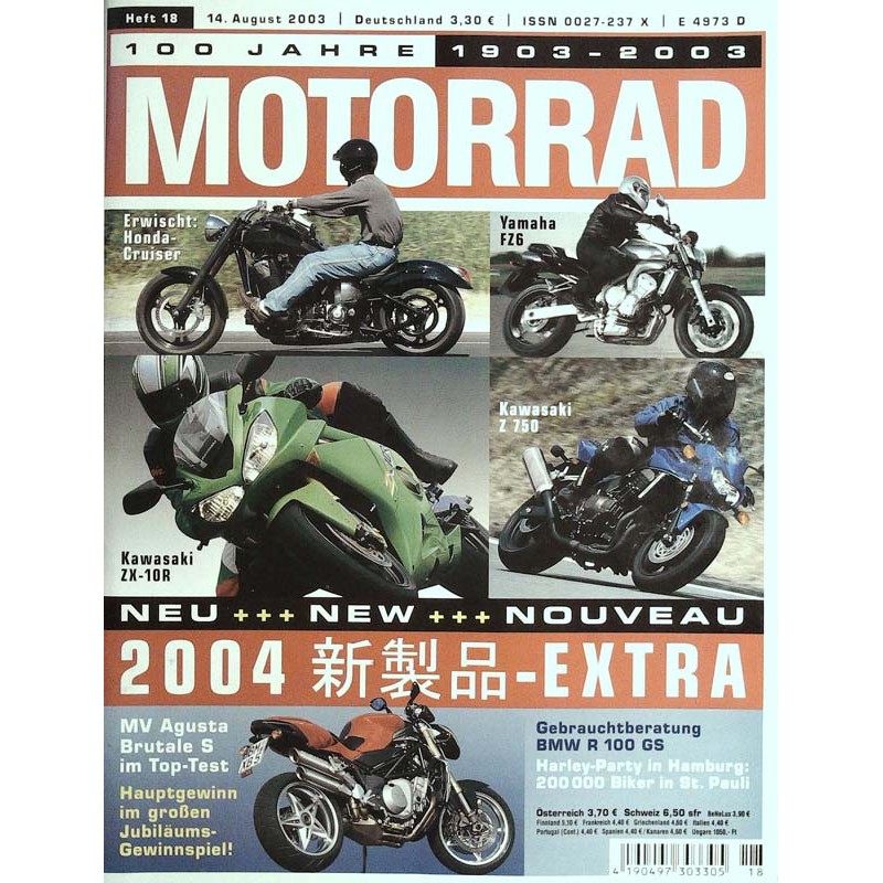 Motorrad Nr.18 / 14 August 2003 - Neu, New, Nouveau