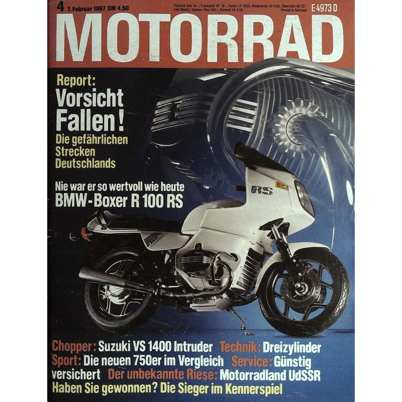 Motorrad Nr.4 / 7 Februar 1987 - BMW Boxer R 100 RS