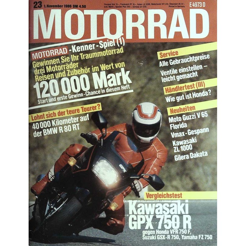 Motorrad Nr.23 / 1 November 1986 - Kawasaki GPX 750 R