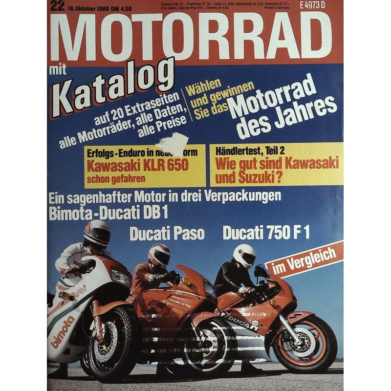 Motorrad Nr.22 / 18 Oktober 1986 - Bimota Ducati DB 1