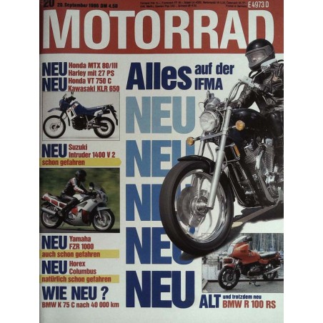 Motorrad Nr.20 / 20 September 1986 - Alles auf der IFMA