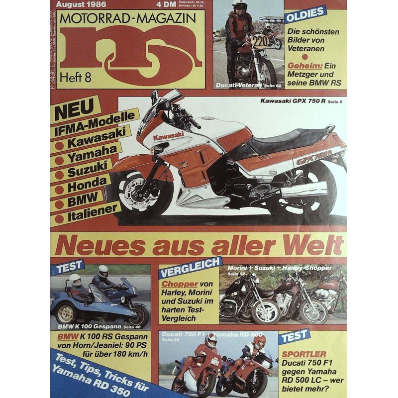 MO Heft 8 / August 1986 - Kawasaki GPX 750 R