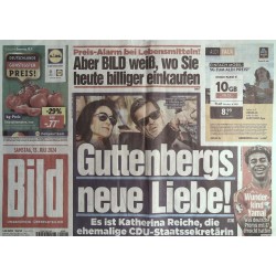 Bild Zeitung Samstag, 13 Juli 2024 - Gutenbergs neue Liebe!