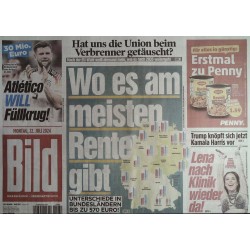 Bild Zeitung Montag, 22 Juli 2024 - ...meisten Rente gibt