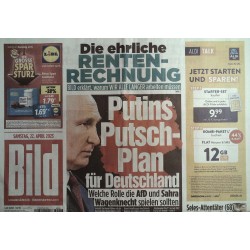 Bild Zeitung Samstag, 22 April 2023 - Putins Putsch-Plan