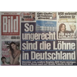 Bild Zeitung Mittwoch, 24 Juli 2024 - Löhne in Deutschland