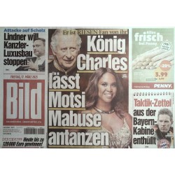 Bild Zeitung Freitag, 17 März 2023 - König Charles & Motsi Mabuse