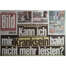 Bild Zeitung Donnerstag, 23 Februar 2023 - Kranksein