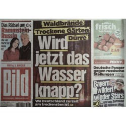 Bild Zeitung Freitag, 9 Juni 2023 - Waldbrände, Dürre...