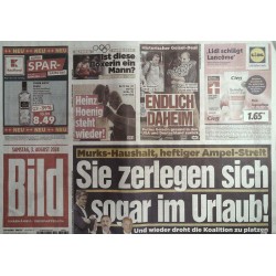 Bild Zeitung Samstag, 3 August 2024 - Murks Haushalt