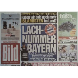 Bild Zeitung Freitag, 3 November 2023 - Lachnummer Bayern