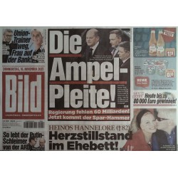 Bild Zeitung Donnerstag, 16 November 2023 - Die Ampel Pleite