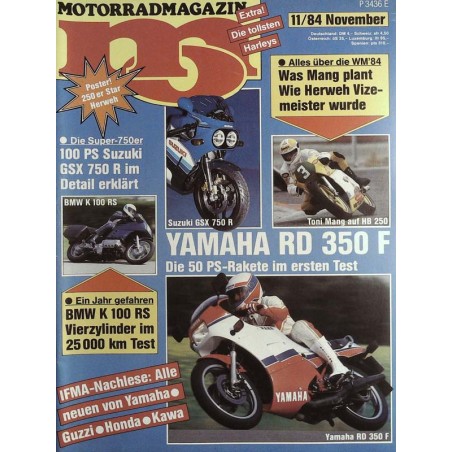 MO Heft 11 / November 1984 - Yamaha RD 350 F