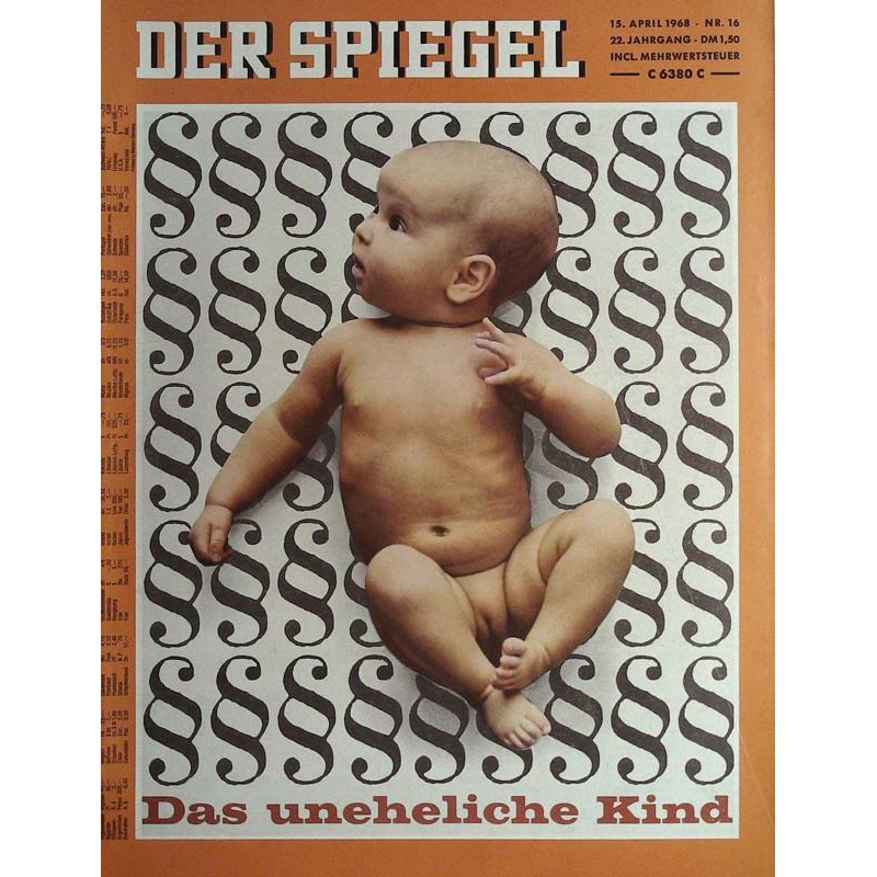 Der Spiegel Nr.16 / 15 April 1968 - Das uneheliche Kind