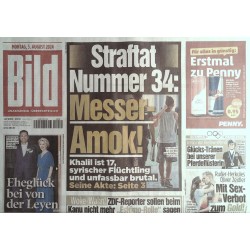 Bild Zeitung Montag, 5 August 2024 - Straftat Nummer 34