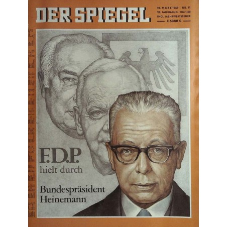 Der Spiegel Nr.11 / 10 März 1969 - Bundespräsident Heinemann