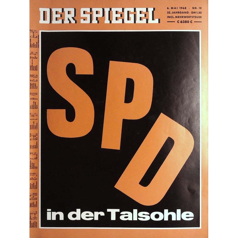 Der Spiegel Nr.19 / 6 Mai 1968 - SPD in der Talsohle