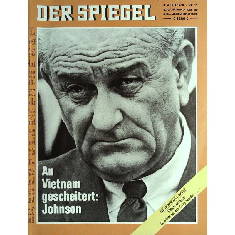 Der Spiegel Nr.15 / 8 April 1968 - Johnson