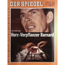 Der Spiegel Nr.10 / 4 März 1968 - Herz Verpflanzer Barnard