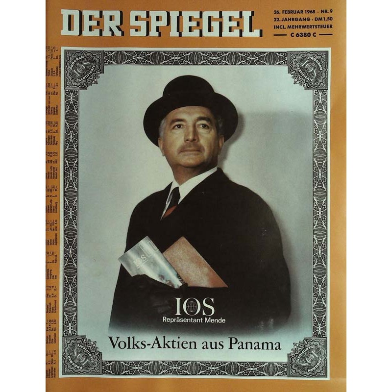 Der Spiegel Nr.9 / 26 Februar 1968 - IOS Repräsentant Mende