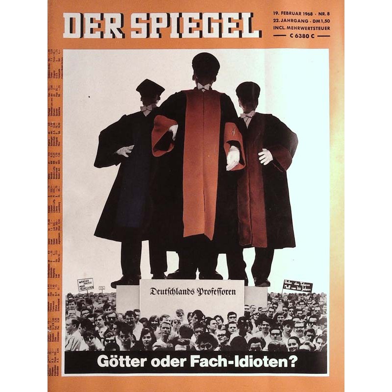 Der Spiegel Nr.8 / 19 Februar 1968 - Deutschlands Professoren