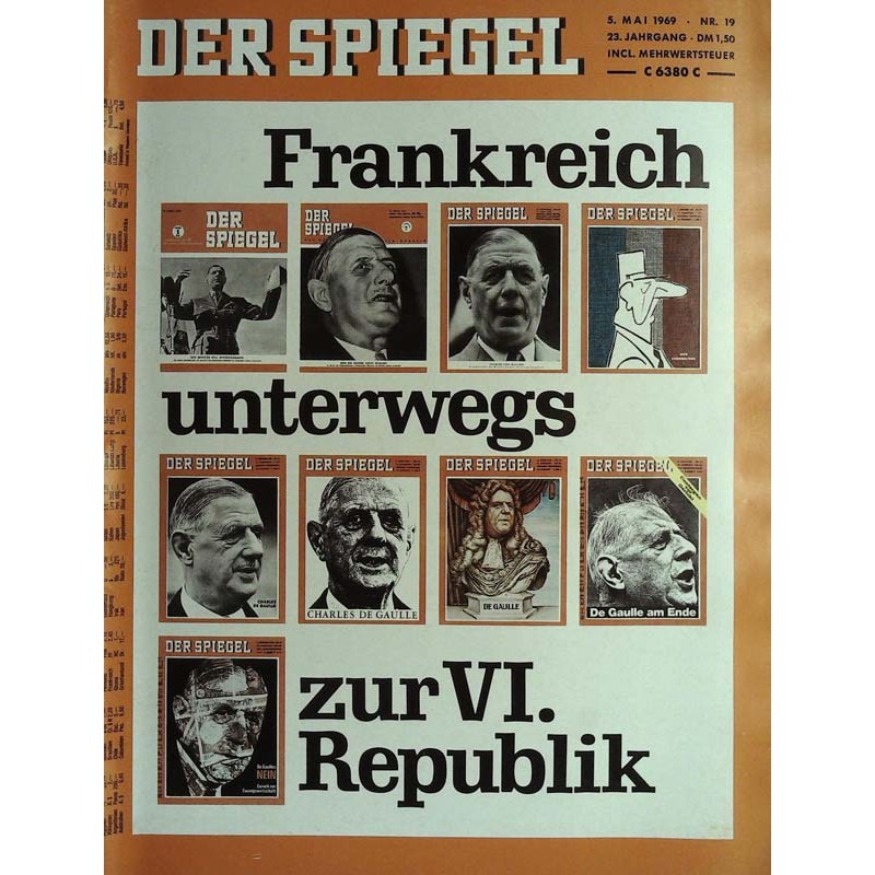 Der Spiegel Nr.19 / 5 Mai 1969 - Frankreich Republik